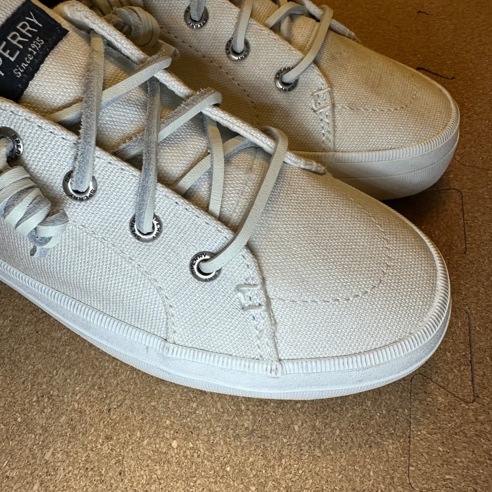 Sperry Top-Sider Crest Vibe Womens 7W White Canvas Sneakers STS99250 - Picture 8 of 10